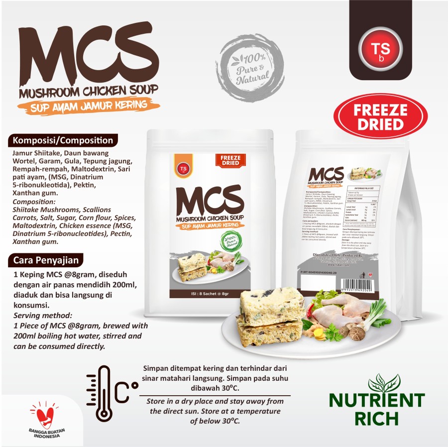 TSb Freeze Dried MCS (Mushroom Chicken Soup) / Sup Ayam Jamur Kering / Soup Instant - Image 2