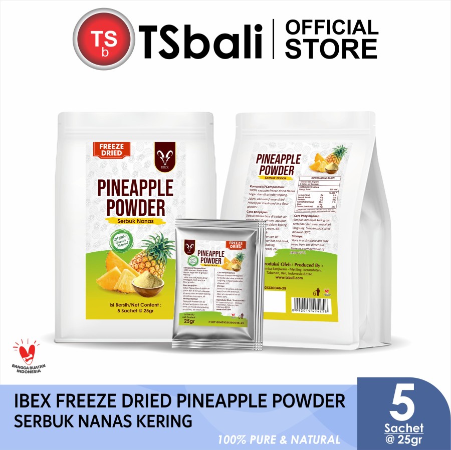 IBEX Freeze Dried Pineapple Powder/Serbuk Nanas 5s @25gr