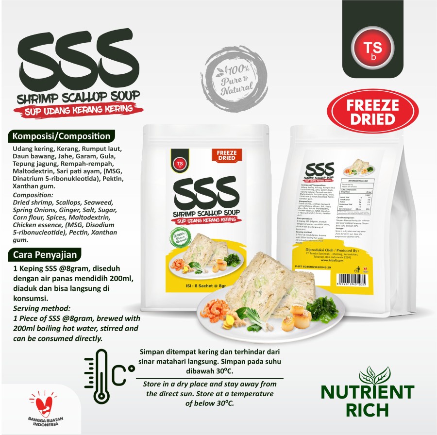 TSb Freeze Dried SSS (Shrimp Scallop Soup) / Sup Udang Kerang Kering / Soup Instant - Image 2