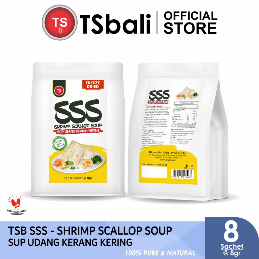 TSb Freeze Dried SSS (Shrimp Scallop Soup) / Sup Udang Kerang Kering / Soup Instant