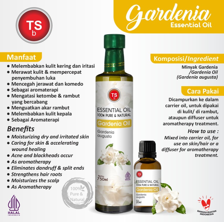 TSb Gardenia Essential Oil Diffuser Humidifier | Minyak Esensial | Air Purifier Aromatherapy Oil EO 750ml - Image 2