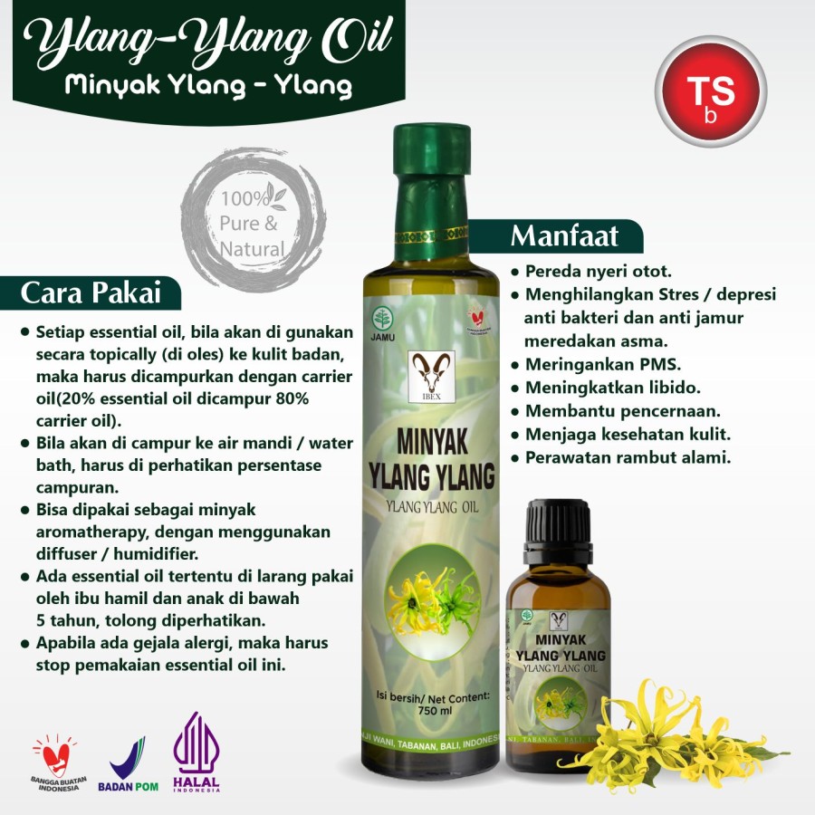 TSb Ylang Ylang Essential Oil Diffuser Humidifier | Minyak Esensial | Air Purifier Aromatherapy Oil EO 750ml - Image 2
