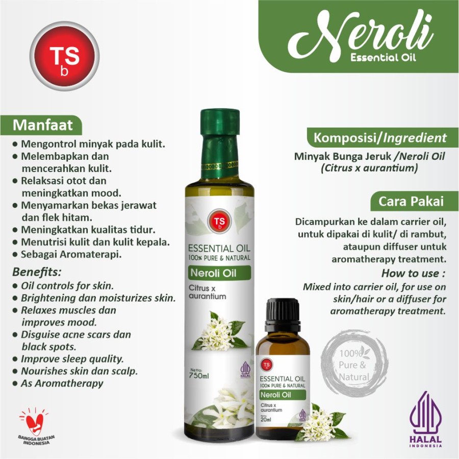 TSb Neroli Essential Oil Diffuser Humidifier | Minyak Bunga Jeruk Esensial | Air Purifier Aromatherapy Oil EO 750ml - Image 2