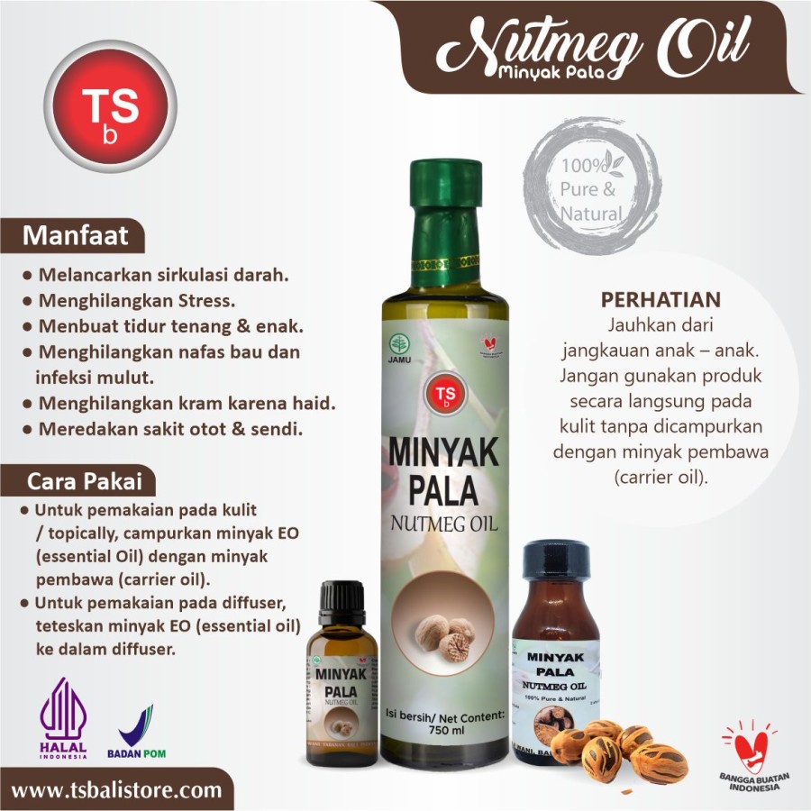 TSb Nutmeg Essential Oil Diffuser Humidifier | Minyak Esensial | Air Purifier Aromatherapy Oil EO 750ml - Image 2