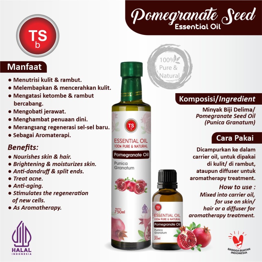 TSb Pomegranate Essential Oil Diffuser Humidifier | Minyak Esensial | Air Purifier Aromatherapy Oil EO 750ml - Image 2