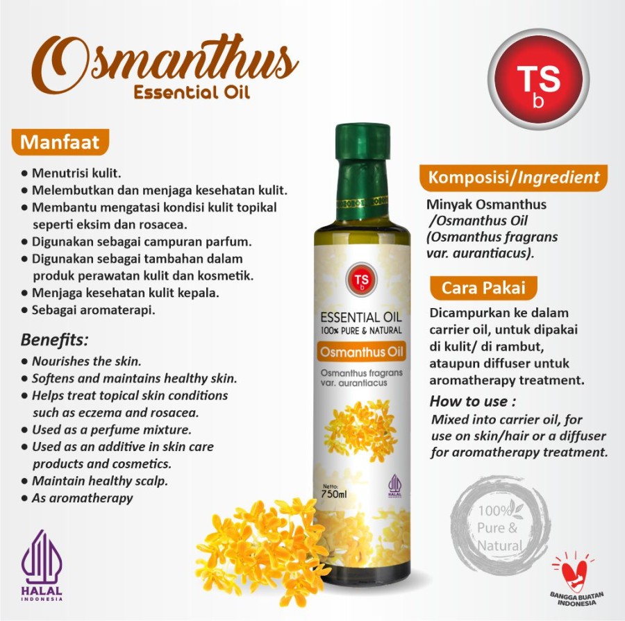 TSb Osmanthus Essential Oil Diffuser Humidifier | Minyak Esensial | Air Purifier Aromatherapy Oil EO 750ml - Image 2